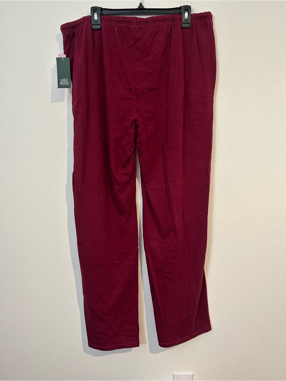 Men's Elastic Waist Casual Pants - Burgundy